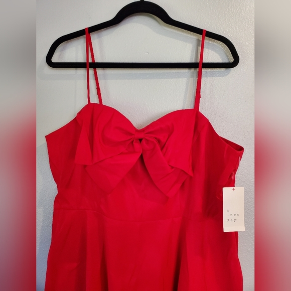 Women's Bow Midi Dress - A New Day Red 16 - Picture 6 of 9